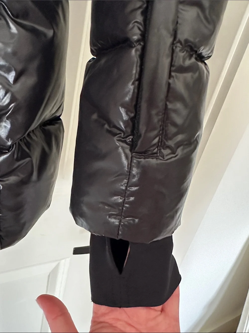 SAM New York Fox Fur-Trim Belted Down Puffer Jacket (Mid-length)